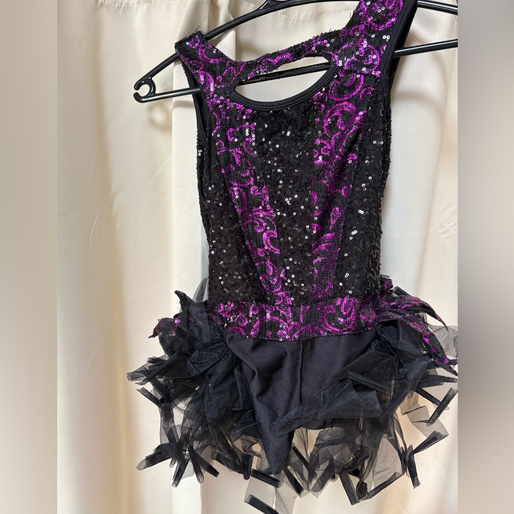Black and Purple Sequin Dance Costume